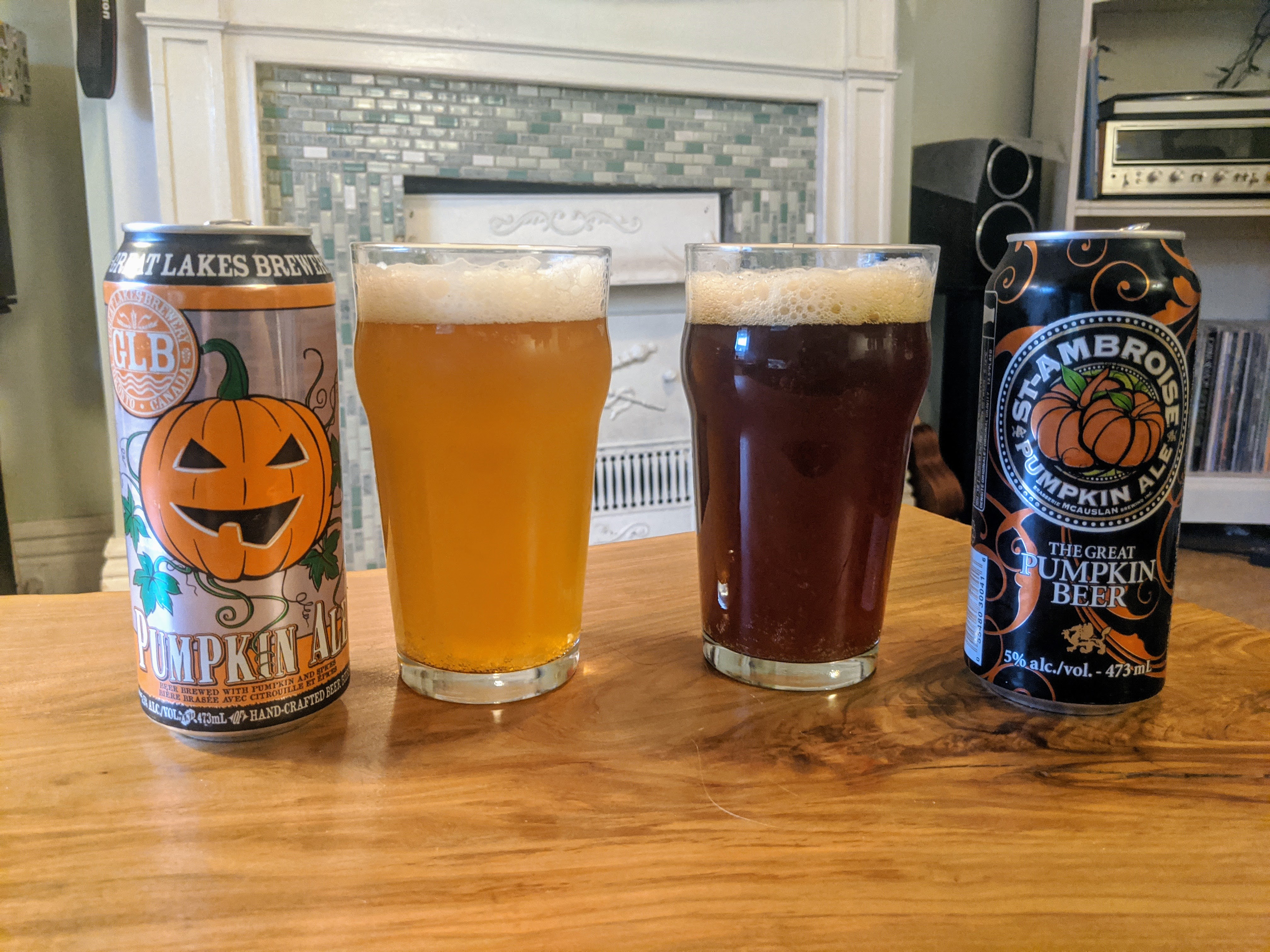 Head to Head Great Lakes Brewery Pumpkin Ale vs. St. Ambroise Pumpkin